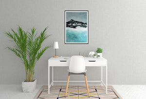 Lake in Winter | Art Print on Paper Alpine Landscape Painting by Orfhlaith Egan | A Soft Day Christmas Collection 2020 | Framed Home Interior