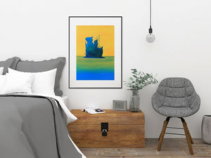 Lucent Monuments Source Original Painting by Orfhlaith Egan | Framed Black Home Bedroom Interior