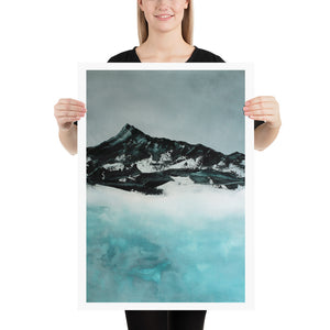 Lake in Winter | Art Print on Paper Alpine Landscape Painting by Orfhlaith Egan | A Soft Day Christmas Collection 2020