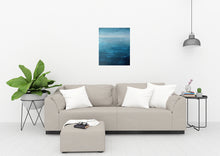 Load image into Gallery viewer, Oceanic horizon in hues of blue, painting by Orfhlaith Egan
