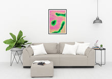 Load image into Gallery viewer, Lake Life Source by Orfhlaith Egan  | Original Painting on Paper | Framed Black Living Room Interior
