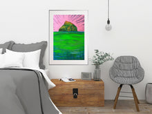 Load image into Gallery viewer, Hen Island Original Painting by Orfhlaith Egan | Aluminium Frame Bedroom Interior
